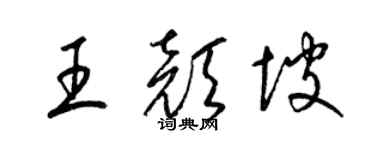 梁錦英王顏坡草書個性簽名怎么寫