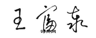 駱恆光王富泰草書個性簽名怎么寫