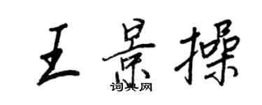 王正良王景操行書個性簽名怎么寫