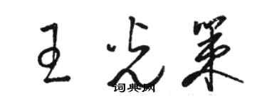 駱恆光王光策草書個性簽名怎么寫