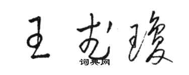 駱恆光王武瓊草書個性簽名怎么寫