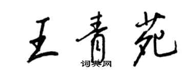 王正良王青苑行書個性簽名怎么寫