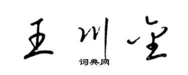 梁錦英王川金草書個性簽名怎么寫