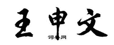 胡問遂王申文行書個性簽名怎么寫