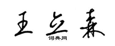 梁錦英王立森草書個性簽名怎么寫