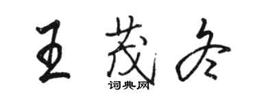 駱恆光王茂冬行書個性簽名怎么寫
