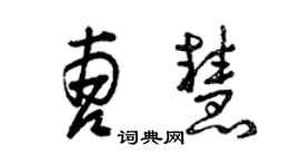 曾慶福曹慧草書個性簽名怎么寫