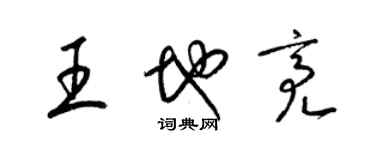 梁錦英王地亮草書個性簽名怎么寫