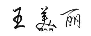 駱恆光王美麗行書個性簽名怎么寫