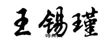 胡問遂王錫瑾行書個性簽名怎么寫