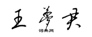 梁錦英王夢君草書個性簽名怎么寫