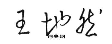 駱恆光王地然草書個性簽名怎么寫