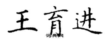 丁謙王育進楷書個性簽名怎么寫