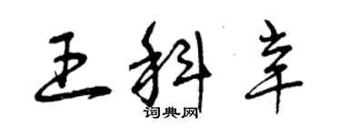 曾慶福王科辛草書個性簽名怎么寫