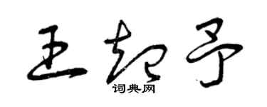 曾慶福王起予草書個性簽名怎么寫