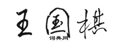 駱恆光王國棋行書個性簽名怎么寫