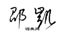 梁錦英邵凱草書個性簽名怎么寫