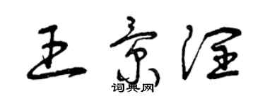 曾慶福王景潤草書個性簽名怎么寫