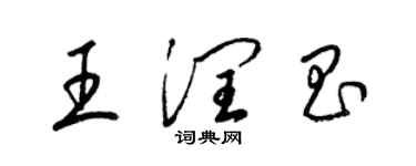 梁錦英王潤昌草書個性簽名怎么寫