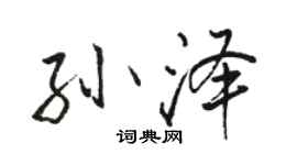 駱恆光孫澤行書個性簽名怎么寫