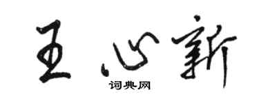 駱恆光王心新行書個性簽名怎么寫