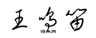 梁錦英王鳴笛草書個性簽名怎么寫