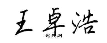 王正良王卓浩行書個性簽名怎么寫