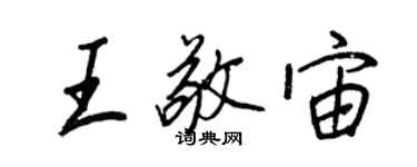 王正良王敬宙行書個性簽名怎么寫