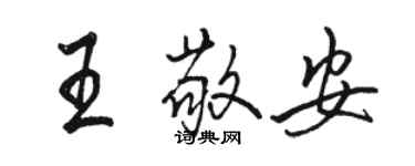 駱恆光王敬安行書個性簽名怎么寫