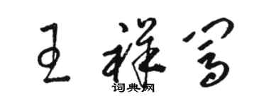 駱恆光王祥闖草書個性簽名怎么寫