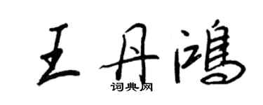 王正良王丹鴻行書個性簽名怎么寫