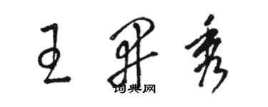 駱恆光王開秀草書個性簽名怎么寫