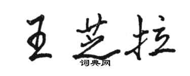 駱恆光王芝拉行書個性簽名怎么寫