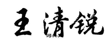 胡問遂王清銳行書個性簽名怎么寫