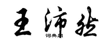 胡問遂王沛然行書個性簽名怎么寫