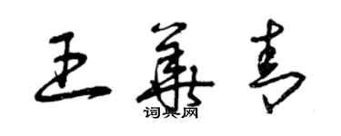 曾慶福王華青草書個性簽名怎么寫