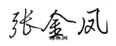 駱恆光張金鳳行書個性簽名怎么寫