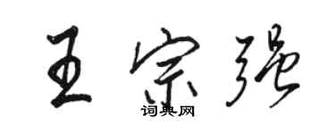 駱恆光王宗強行書個性簽名怎么寫