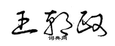 曾慶福王朝政草書個性簽名怎么寫