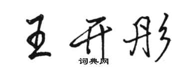 駱恆光王開彤行書個性簽名怎么寫