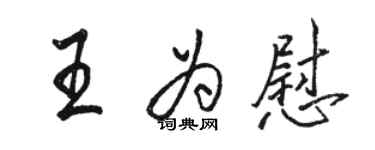 駱恆光王為慰行書個性簽名怎么寫