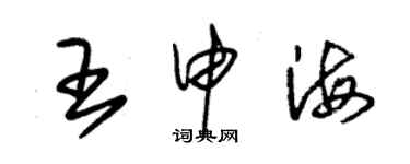 朱錫榮王申海草書個性簽名怎么寫