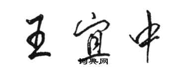 駱恆光王宜中行書個性簽名怎么寫