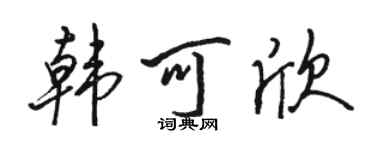 駱恆光韓可欣行書個性簽名怎么寫