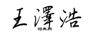 王正良王澤浩行書個性簽名怎么寫