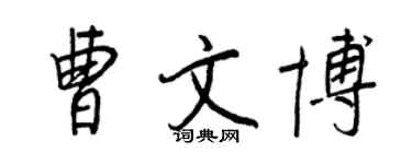 王正良曹文博行書個性簽名怎么寫