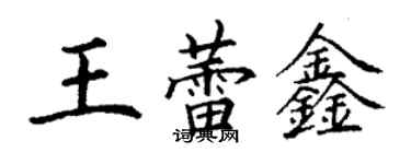 丁謙王蕾鑫楷書個性簽名怎么寫