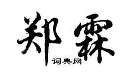 胡問遂鄭霖行書個性簽名怎么寫