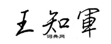 王正良王知軍行書個性簽名怎么寫