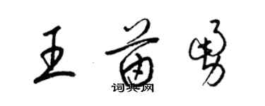 梁錦英王苗勇草書個性簽名怎么寫